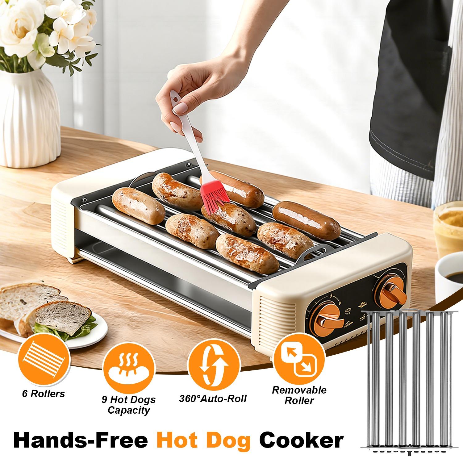 เครื่องปิ้ง Hot Dog 3 In 1 แบบ 6 ลูกローลเลอร์ พร้อมกระดาน BBQ — รูปที่ 1